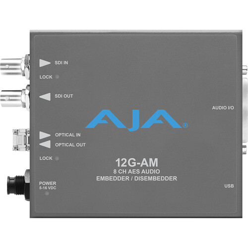 AJA 12G-AM 12G-SDI 8-Channel AES Audio Embedder/Disembedder with Fiber Options