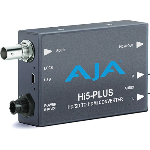 AJA HI5-PLUS-R1 3G-SDI to HDMI with PsF to P support, Includes 1 Meter HDMI Cable