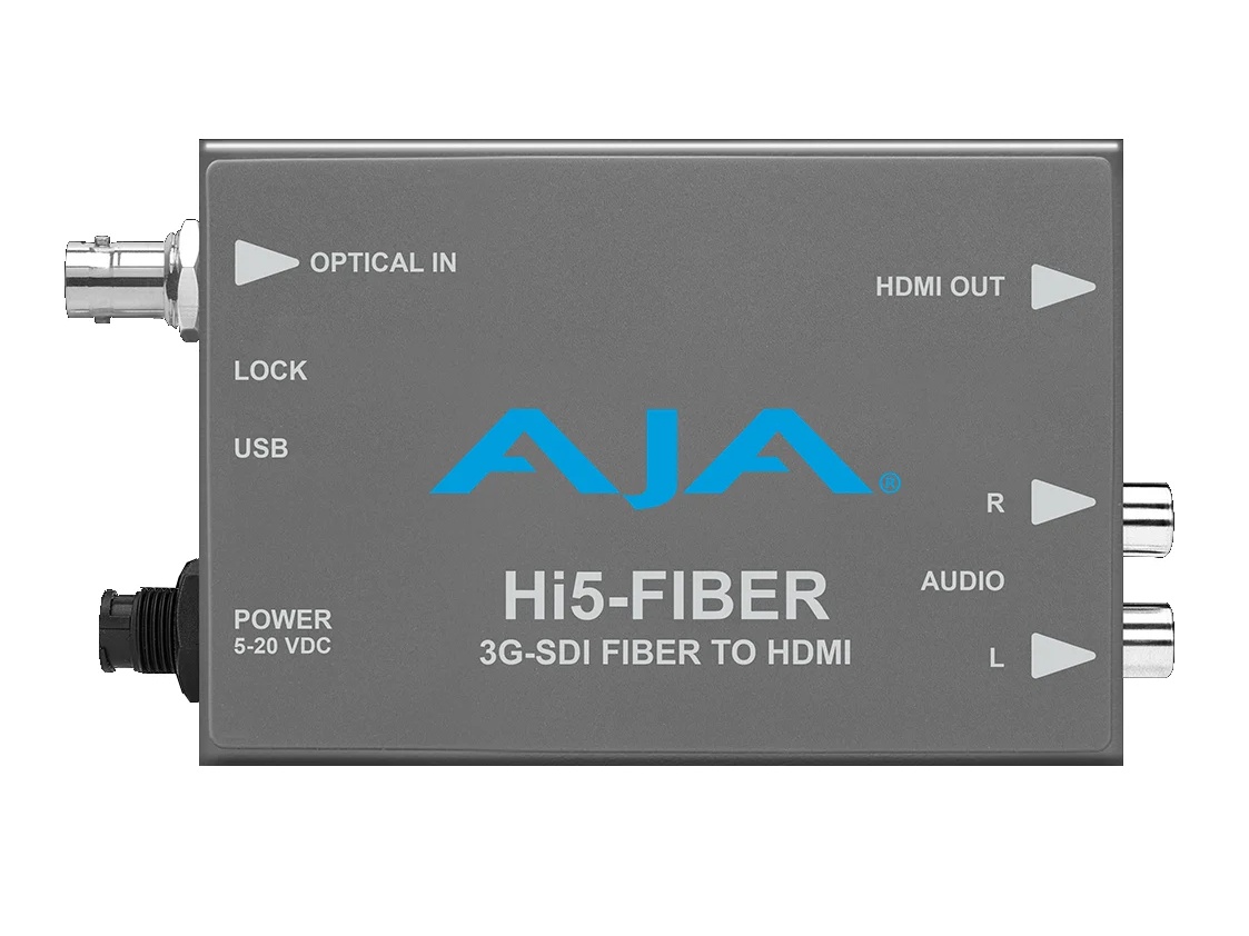 AJA Hi5-Fiber 3G-SDI over Fiber to HDMI Video and Audio Converter