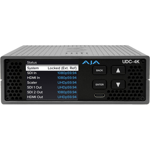 AJA UDC-4K 12G-SDI and HDMI Up, Down, Cross- Mini Converter with Frame Sync